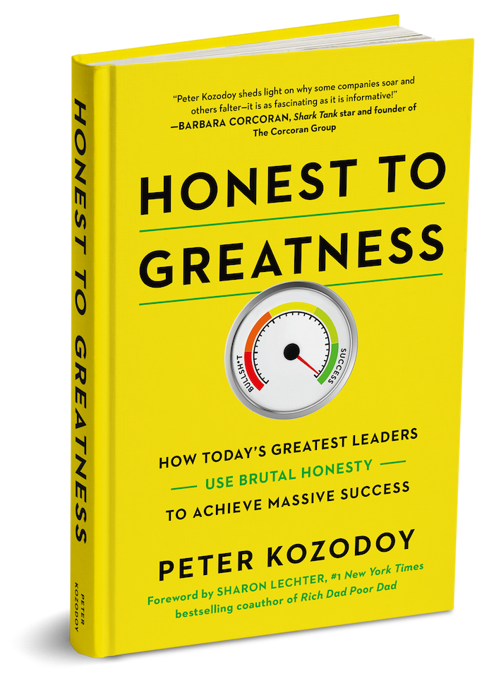 Book titled Honest to Greatness by Peter Kozodoy on leadership and success